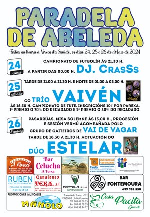 Cartel das festa de Parada de Abeleda. | FOTO: Gráficas Cars