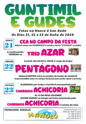 Cartel das festas de Guntimil e Gudes. | FOTO: Gráficas Cars.