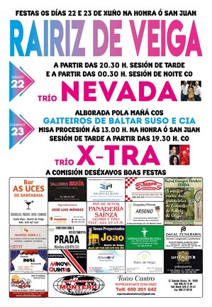 Cartel das festas de Rairíz de Veiga. | FOTO: Gráficas Cars