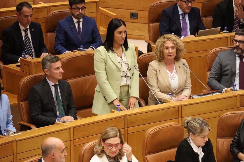 Cristina Campero, en el momento de la jura como diputada autonómica. | FOTO: Parlamento de Galicia.